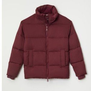 GIRLFRIEND COLLECTIVE Classic Recycled Puffer in WINE, Size M